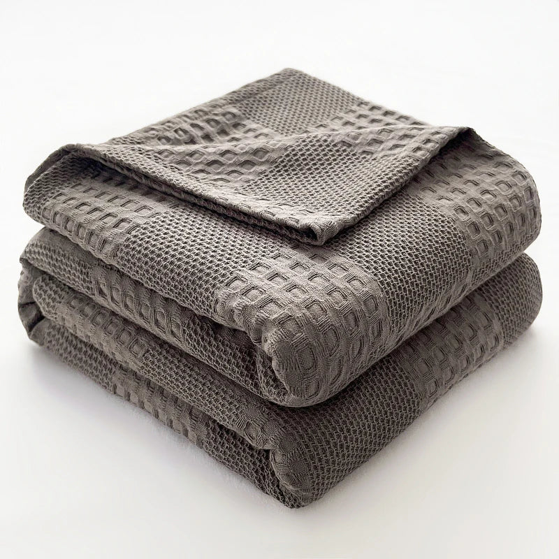 100% Cotton Waffle Blanket – Throws & Bed Layering