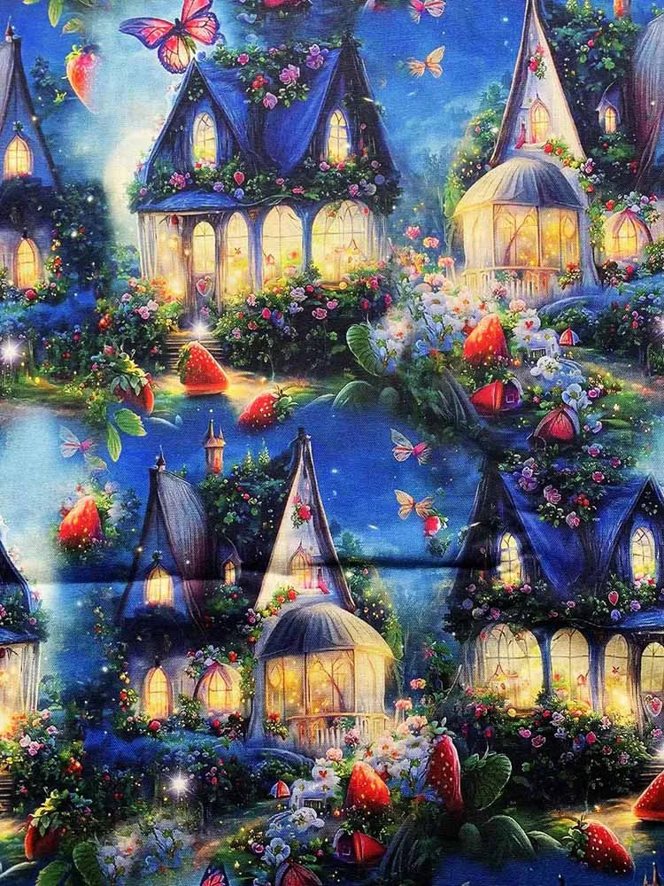HD Digital Print Cotton Fabric | Fairy Tale Elf Design | Sold by Half Meter