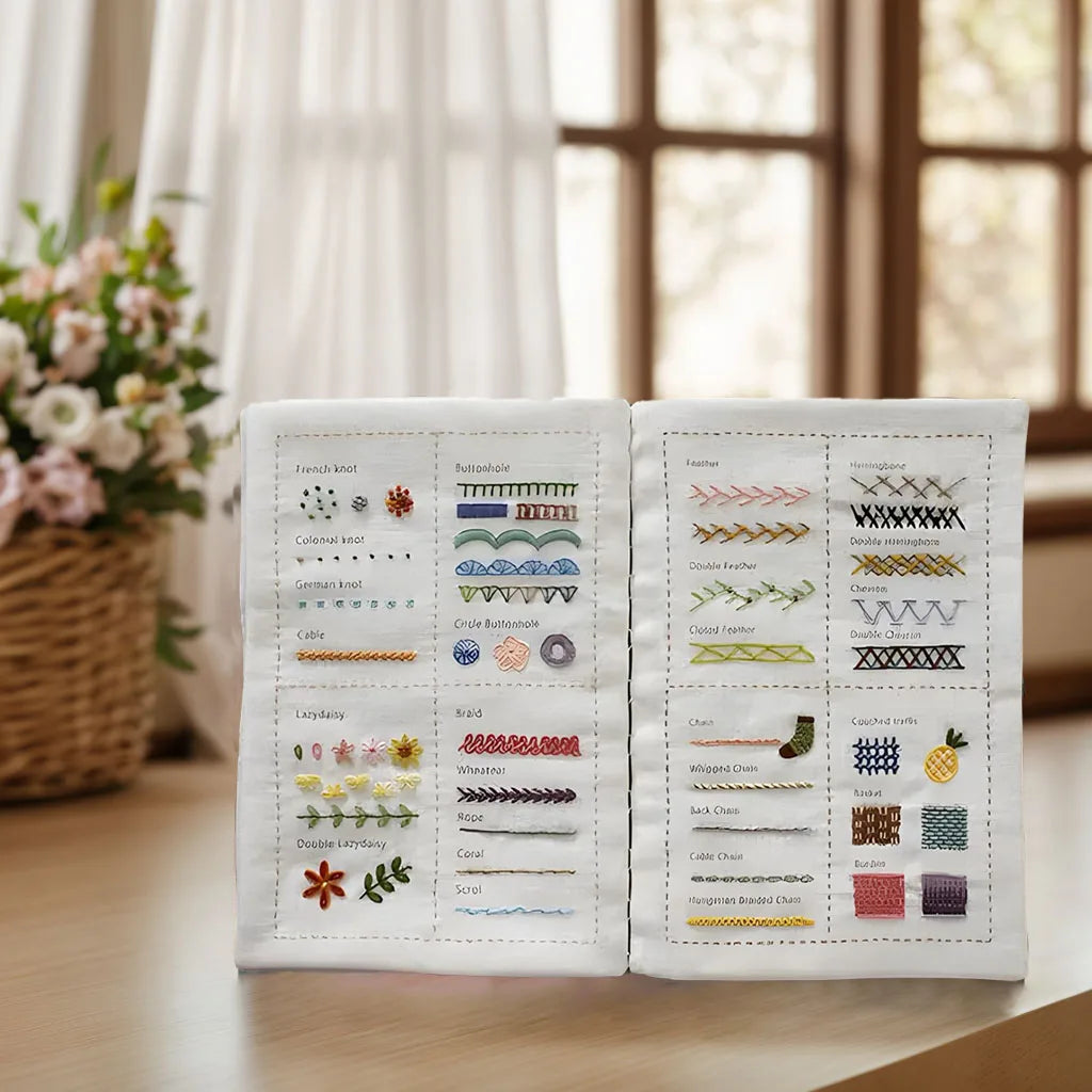 Basic Hand Embroidery Stitches Book – 106 Stitch Techniques, Step-by-Step for Beginners