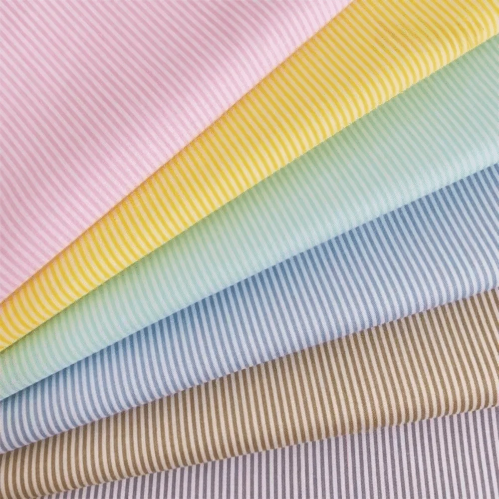 Cotton Twill Pinstripe Fabric – 160cm Wide | Fruit Colors for Curtains, Clothing & DIY Sewing