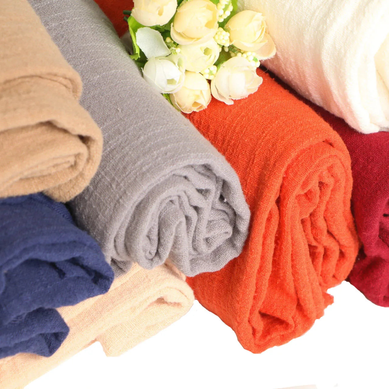 Solid Color Natural Linen Cotton Fabric – Eco-Friendly, 125cm Wide, 90×125cm Per Yard – For Dresses, Skirts, Pajamas & DIY