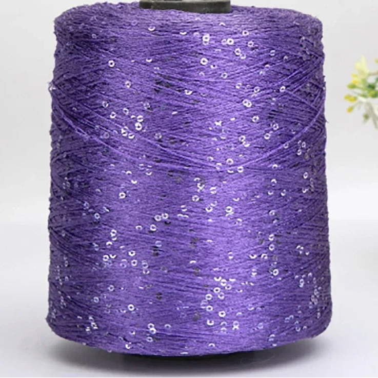 500G Glitter Fancy Yarn with Sequins – Hand Knitting & Crochet | 3mm Sequins | 25 Colors