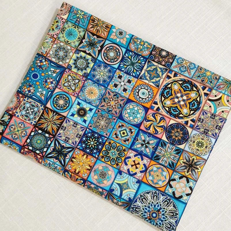 Mandala Boho Print Cotton Fabric – 110 cm Wide (43.3 in) | Sold Per 0.5 m