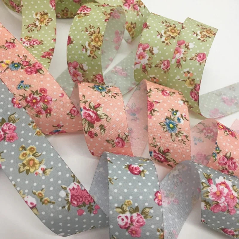 Floral Printed Fabric Ribbon – 10-Yard Roll
