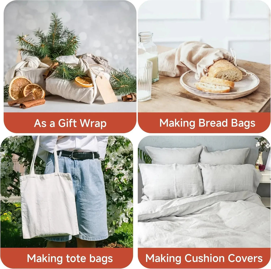 100% Natural Linen Fabric – Extra Wide 280cm, Washed & Soft for Clothing, Curtains, Tablecloths & DIY