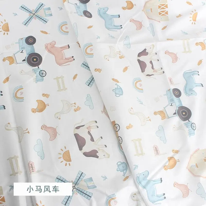 Double-Sided AB Face Cartoon Print 100% Cotton Fabric – Baby & Children's Clothing, Bedding & DIY