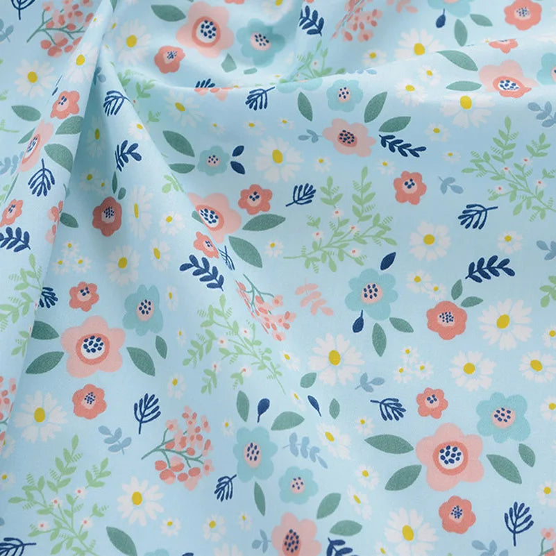 Floral Printed 100% Cotton Twill Fabric – 63" Wide, Sold by the Half Meter | Quilts, Bedding & DIY Sewing