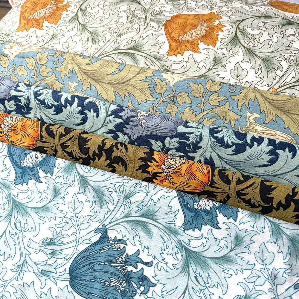 William Morris Fabric Cotton Digital Printing Classic Flower Printed Handmade Dress Crafts Home Textiles Supplies Per Half Meter