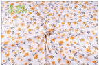 Orange Floral Printed Twill Cotton Fabric – 160cm (63") Wide | Cut to Order