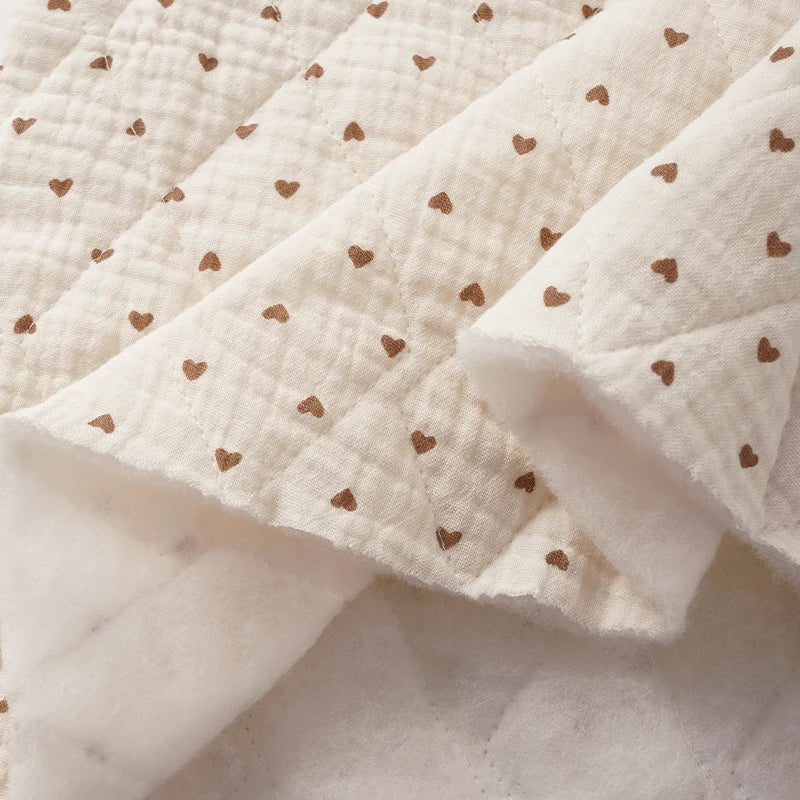 0.5m/1m/2m Thickened Pure Cotton Double-layer Crepe Quilted Cotton Fabric for Children's Clothing Blankets DIY Sewing Materials