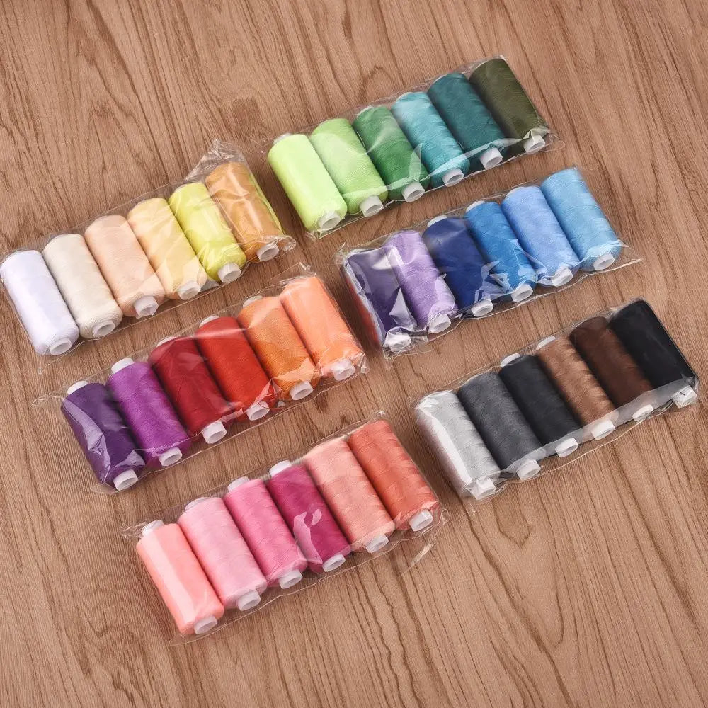 Polyester Sewing Thread Set — 6 Rolls, 400 Yards Each