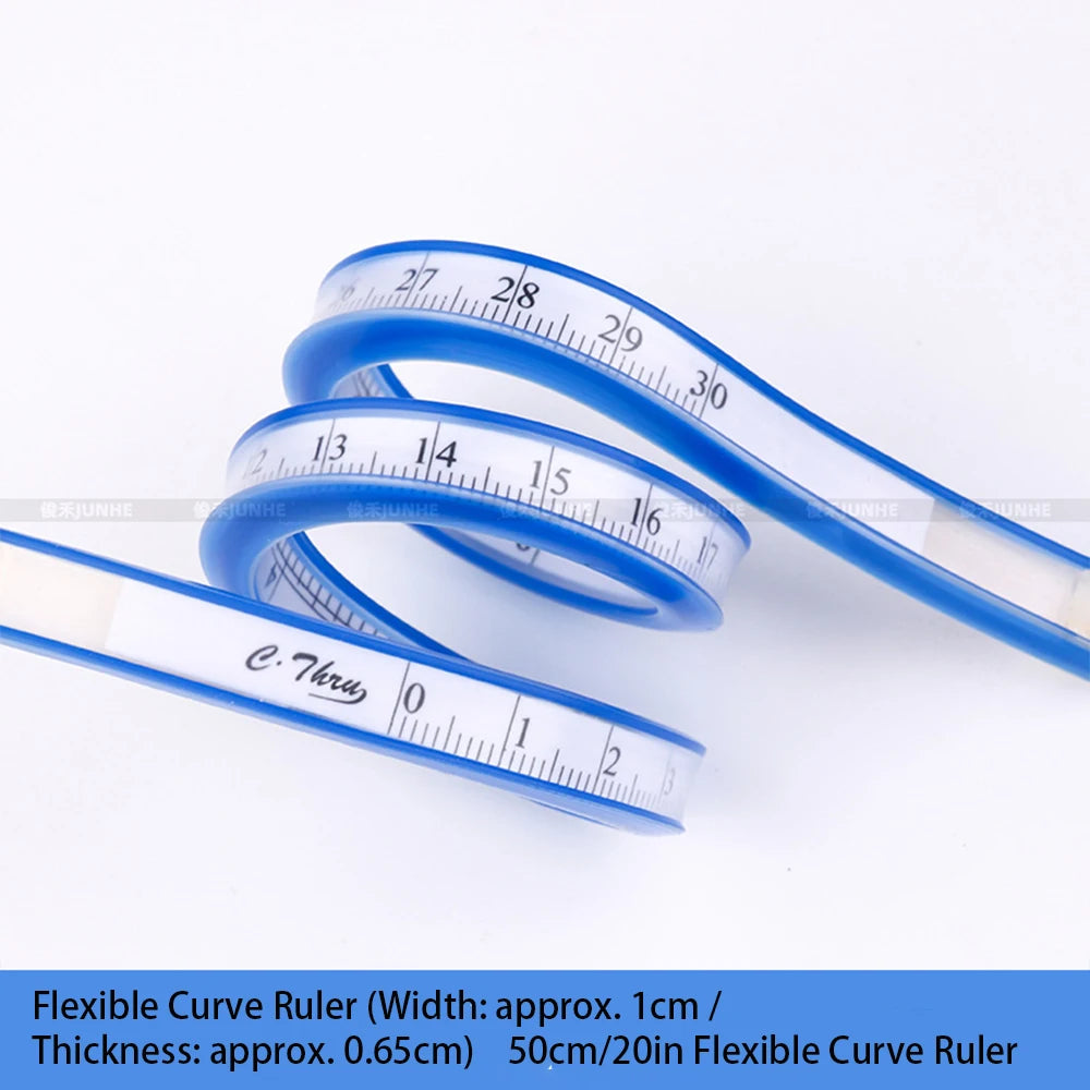 Flexible Curve Ruler – Bendable Double-Sided Soft Ruler for Garment Pattern Making & Sewing | 30–60cm
