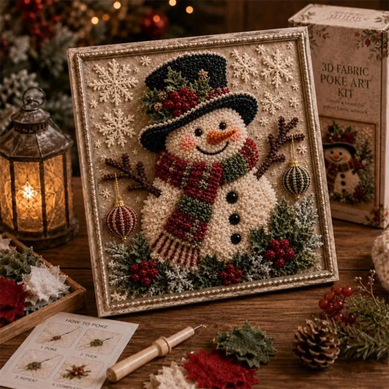 Kit de arte en tela 3D de Navidad – Decoración navideña DIY para adultos