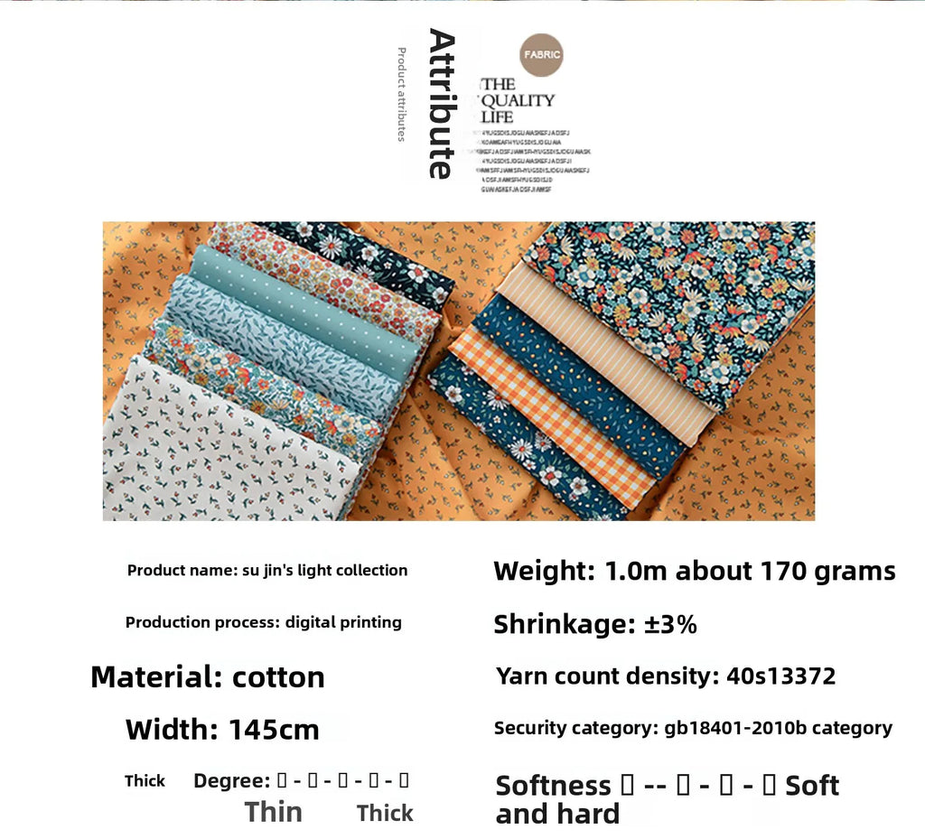 Printed Cotton Poplin Fabric By the Meter – Soft Breathable 100% Cotton for Quilting, Clothing & DIY