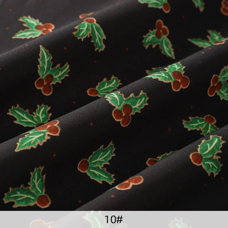 Tela estampada de pan de jengibre navideño y festivo – 100% poliéster, 150 cm de ancho