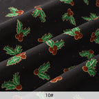 Tela estampada de pan de jengibre navideño y festivo – 100% poliéster, 150 cm de ancho