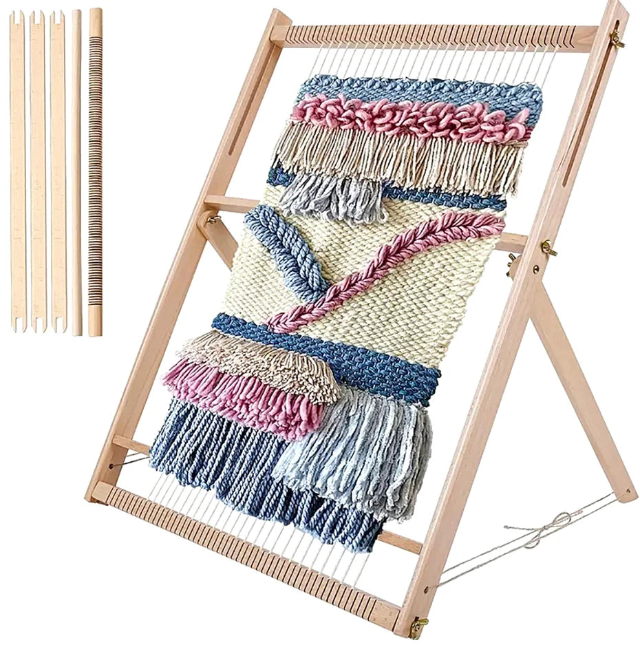 Wood DIY Weaving Loom – Beech Frame Tapestry & Carpet Knitting Tool