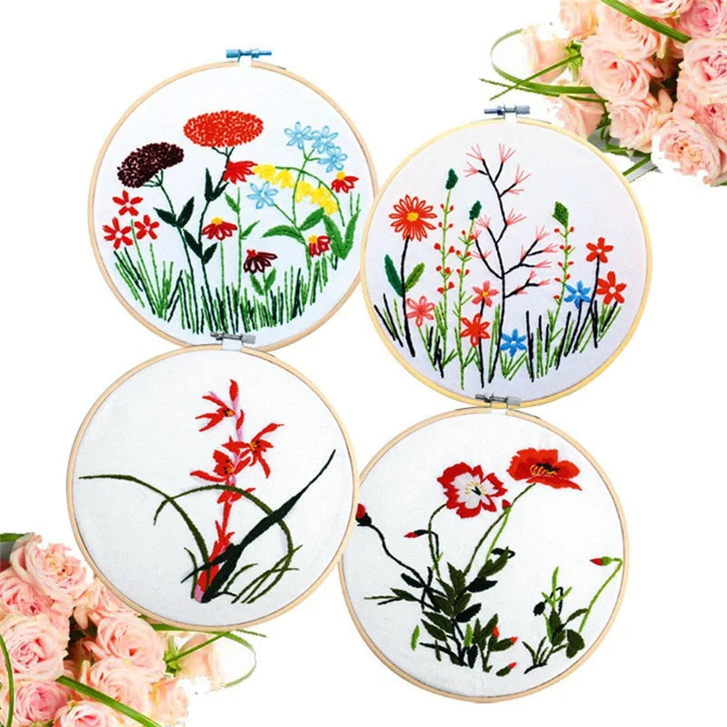 Round Bamboo Embroidery Hoops — Set of 10 (3–12 inch)