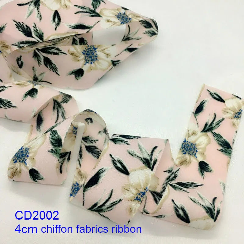 Floral Printed Fabric Ribbon – 10-Yard Roll