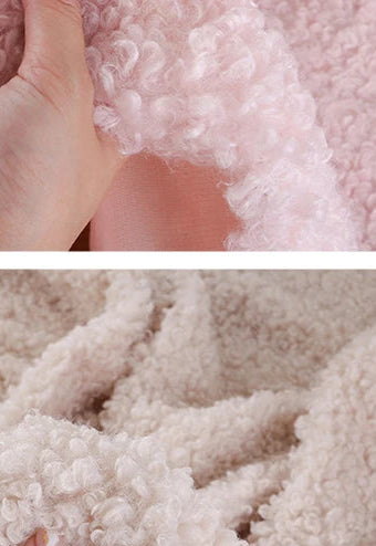 Teddy Plush Imitation Wool Fleece Fabric – 50x50cm | Soft Warm Fabric for Dolls, Pet Clothes & DIY Sewing