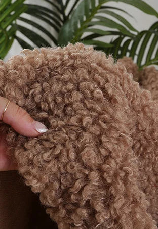 Teddy Plush Imitation Wool Fleece Fabric – 50x50cm | Soft Warm Fabric for Dolls, Pet Clothes & DIY Sewing