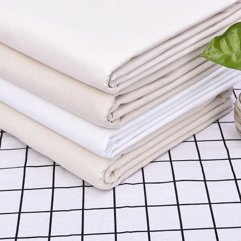 Raw White Cotton & Poly-Cotton Muslin Fabric – Multiple Widths & Weights | Sewing, Bags, Pillows & DIY