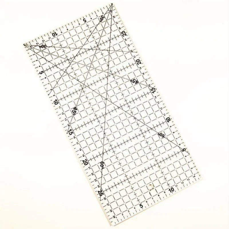 15 × 30 cm Acrylic Quilting Ruler – Double-Color Grid & Angle Guide