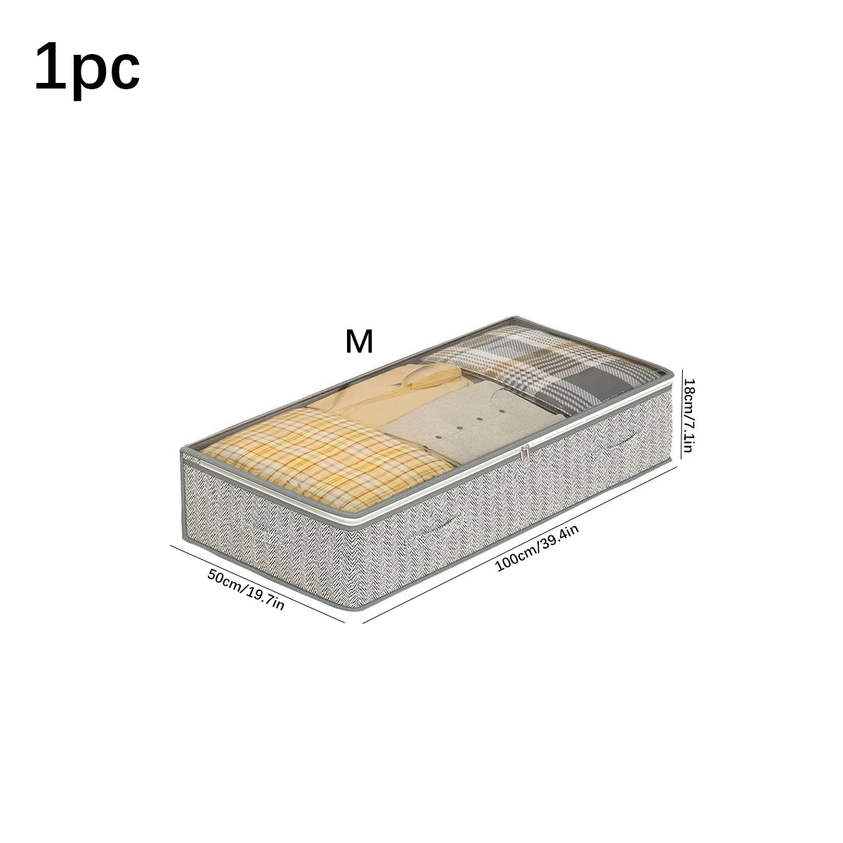 Foldable Underbed Quilt Storage Bag – Large Capacity Dust-Proof Organizer for Quilts, Clothes & Bedding