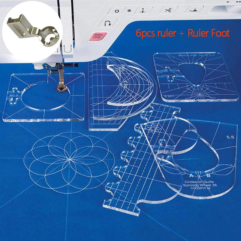 6-Piece Patchwork Ruler & Quilting Tools Set