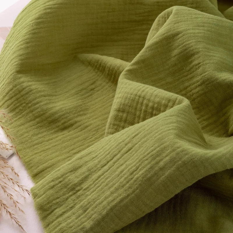 100% Cotton Double Gauze Fabric – Textured Muslin | 135 cm Wide | Baby, Apparel & DIY Crafts