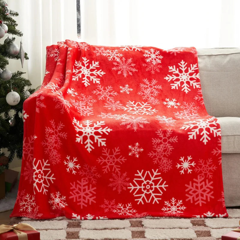 Manta de franela navideña roja de invierno, suave y cómoda para sofá, cálida manta de felpa navideña, decoración navideña, mantas multifuncionales