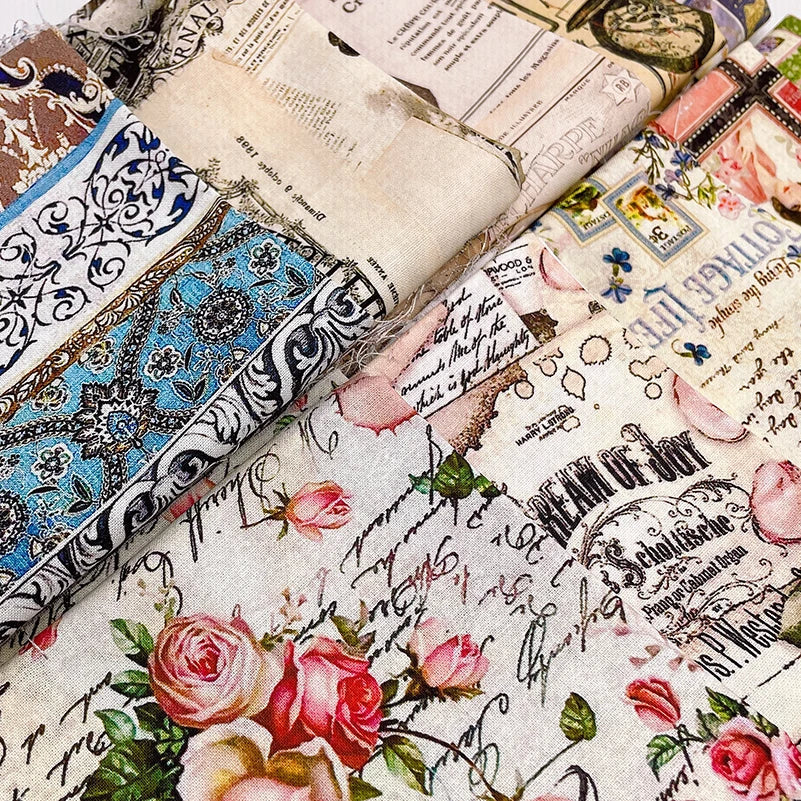 Vintage Newspaper & Map Digital Print 100% Cotton Fabric – 110cm Wide, Sold by the Half Meter