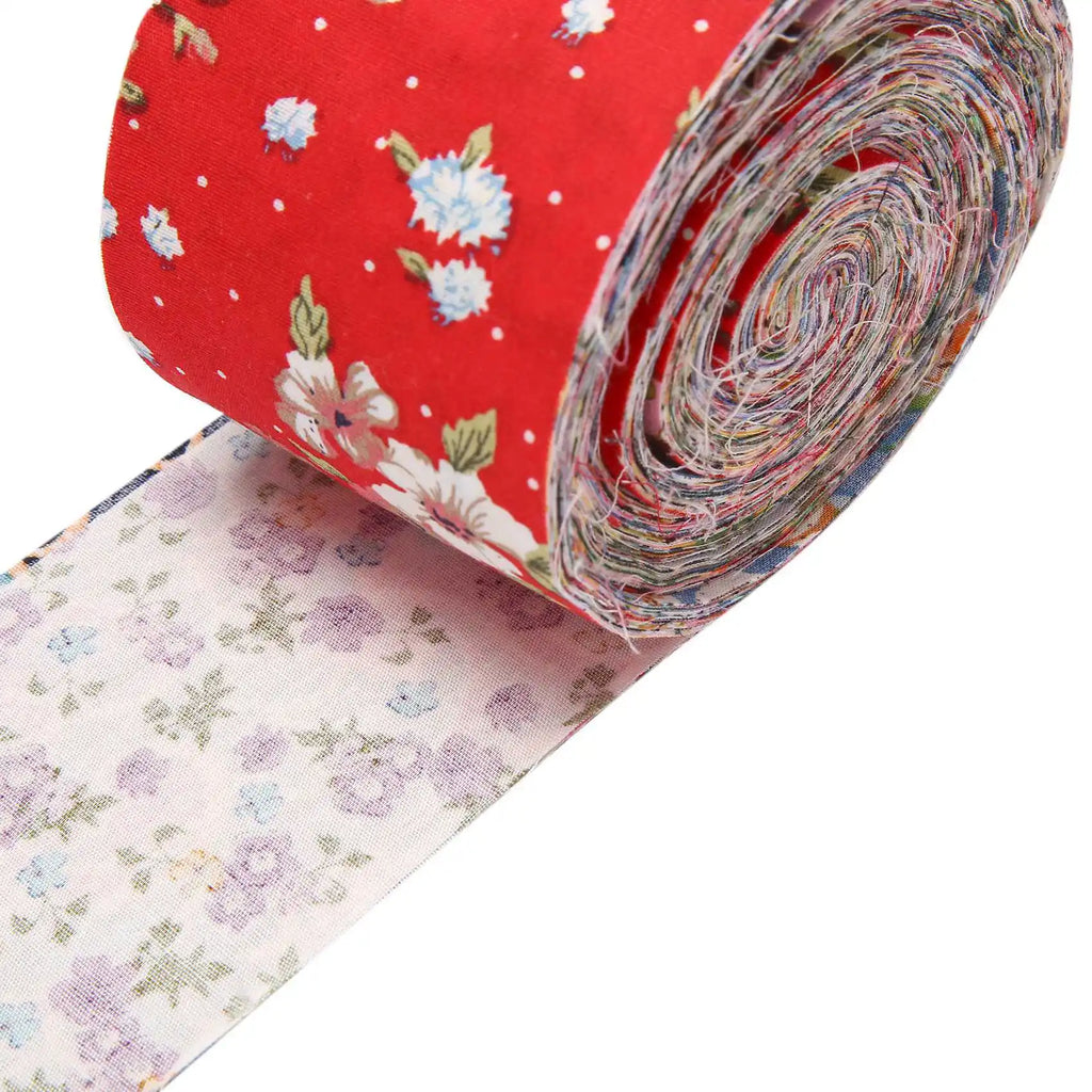 36-Piece Pre-Cut Jelly Roll Fabric Strips – Flower Print Cotton Quilting Strips 2.5" × 39"