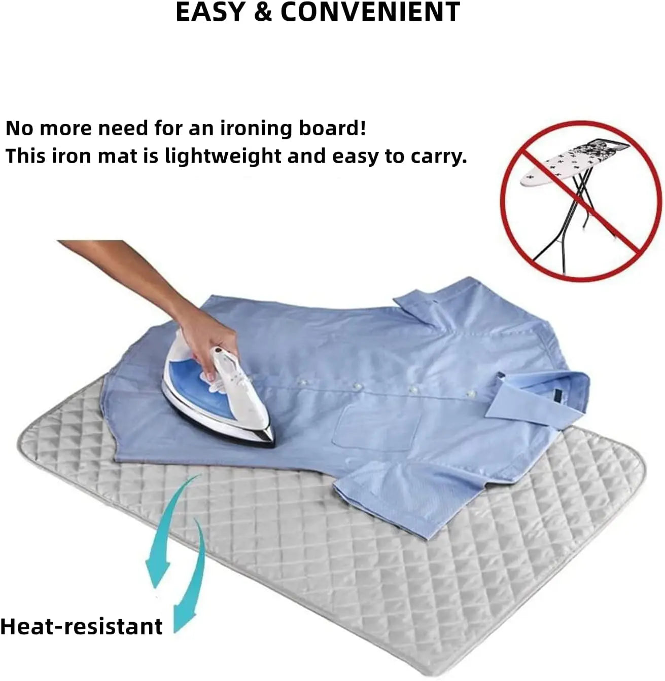 Magnetic Quilted Ironing Mat – 100% Cotton, 4-Magnet Non-Slip, Foldable Pressing Pad for Washer & Dryer