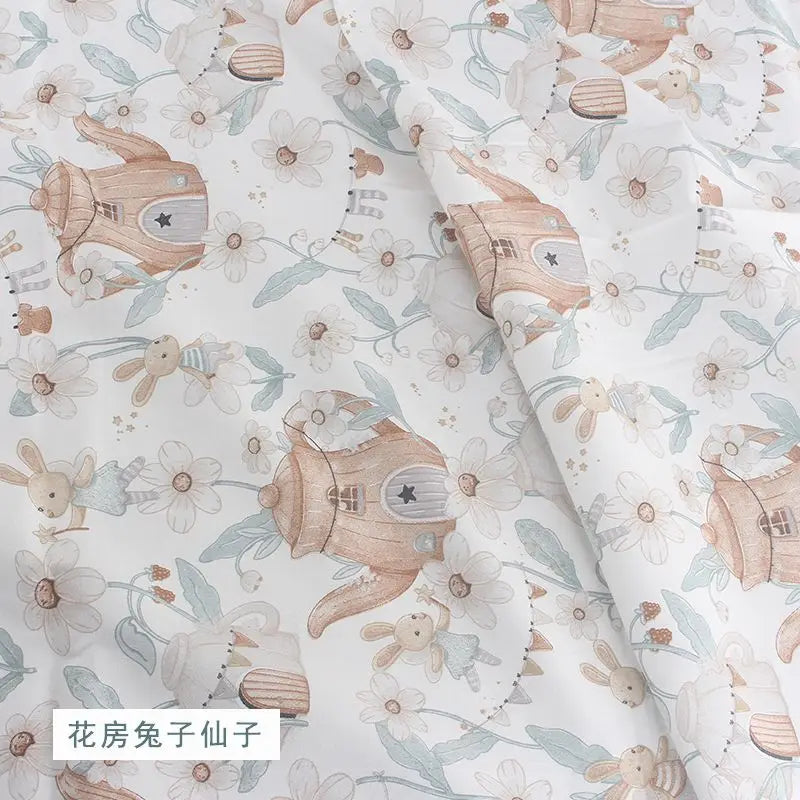 Pure Cotton AB Face Fabric – Cartoon Printed for Baby & Children's Clothing, Bedding & Quilting