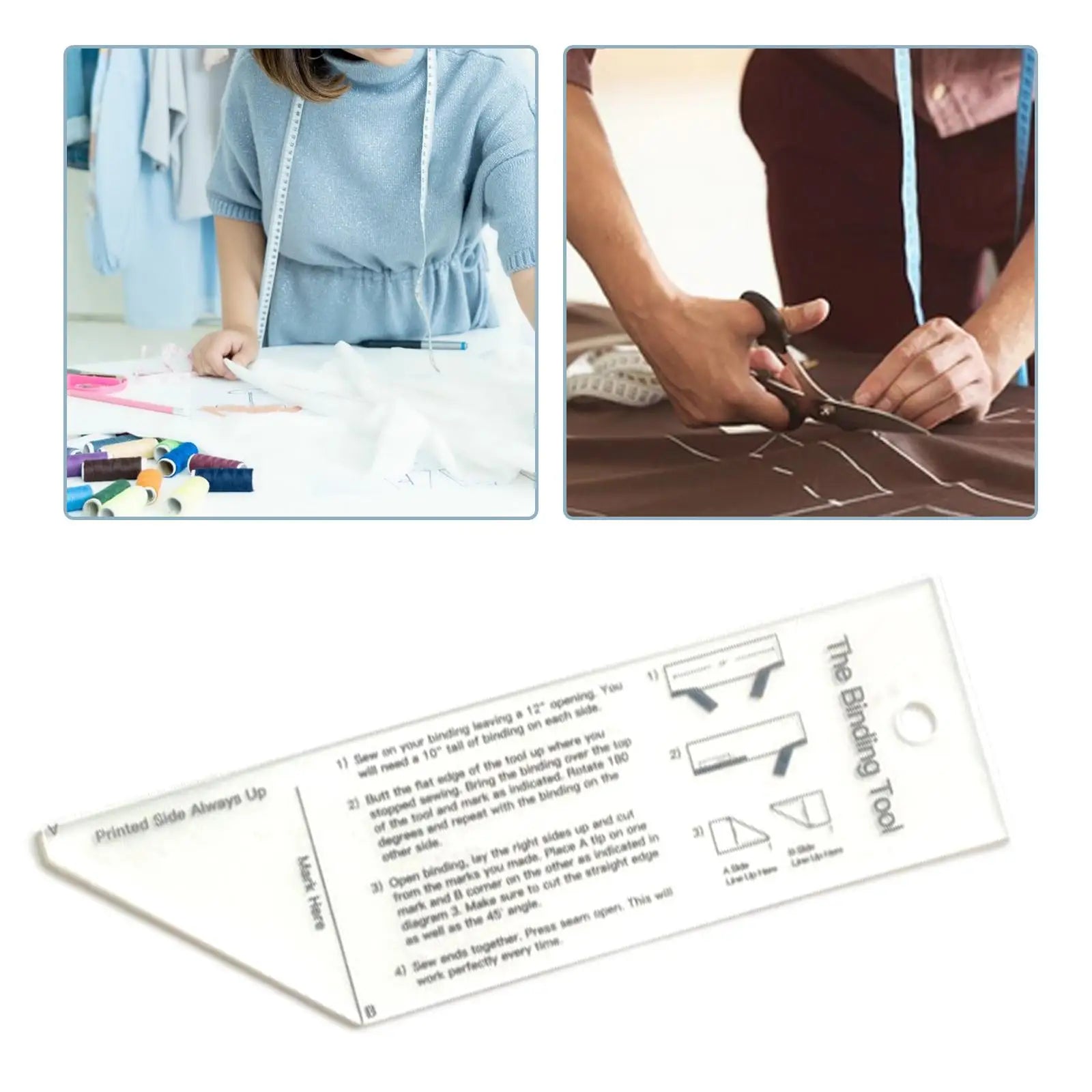 Acrylic Binding Ruler — 8.3 Inch Quilting Tool