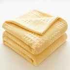 Manta de Algodón 100% Suave Transpirable de Waffle para Cama Twin Queen King Manta Decorativa a Cuadros para Sofá Mantas Ligeras de Verano