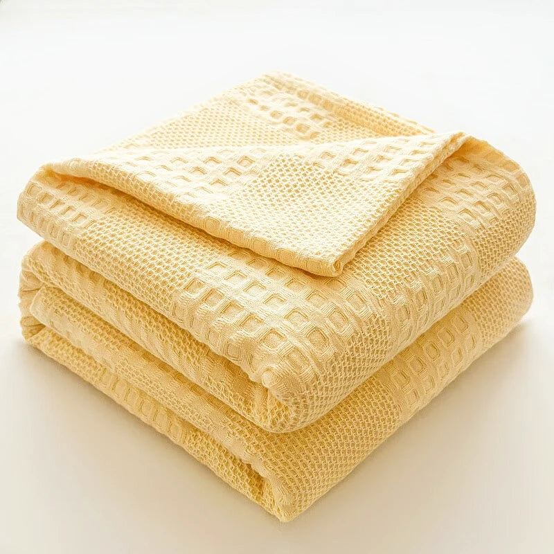 100% Cotton Waffle Blanket – Throws & Bed Layering
