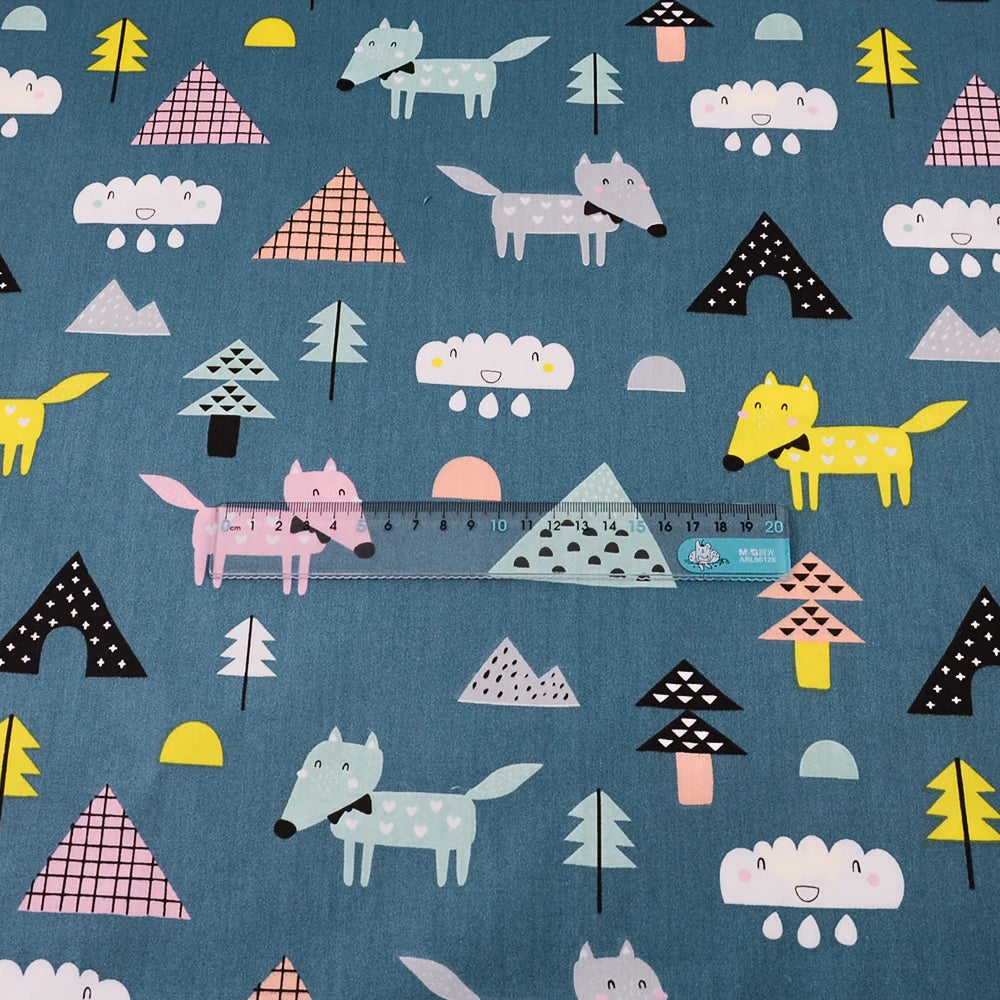 Teramila Cotton Fabric Meter Cute Cartoon Design Telas Tissu DIY Patchwork Quilts Dress Bedsheet For Baby Kids Home Textile
