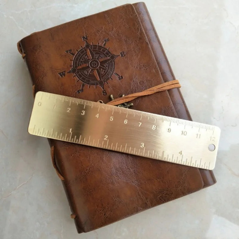 Regla recta vintage de latón de 12 cm – Regla de bolsillo de 10 cm para costura, acolchado y dibujo