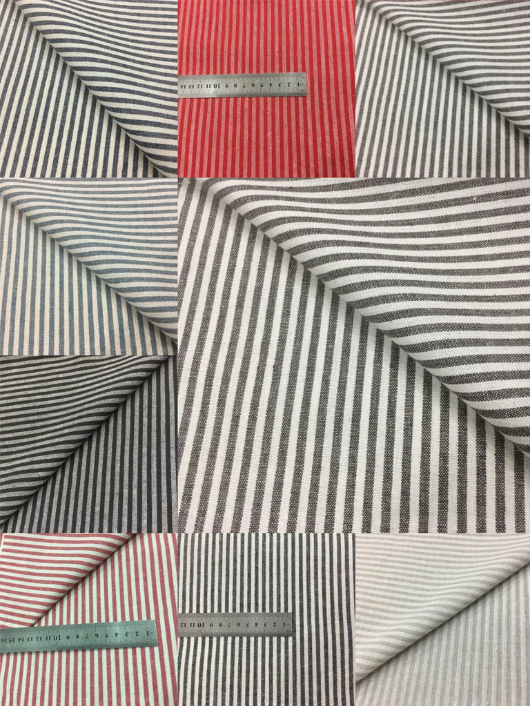 Striped Cotton Linen Fabric for Sewing & Home Décor | Sold by the Meter