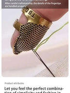 Anillo Dedal Ajustable de Cobre Vintage – Protector Antideslizante para Dedos para Costura y Bordado | Dorado, Bronce, Oro Rosa