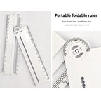 Regla plegable multifuncional para dibujo geométrico – Herramienta portátil de 0-30 cm para arcos, ángulos y líneas paralelas