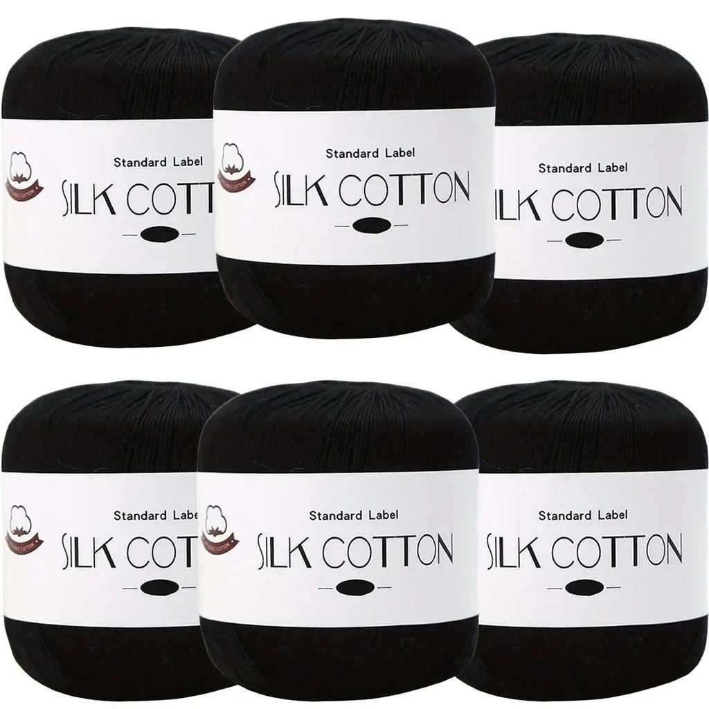 Hilo de Algodón de Seda - Hilo Fino para Ganchillo, Suéteres de Punto, Chales, Bufandas y Manualidades, Hilo Suave y Duradero 50g/unidad