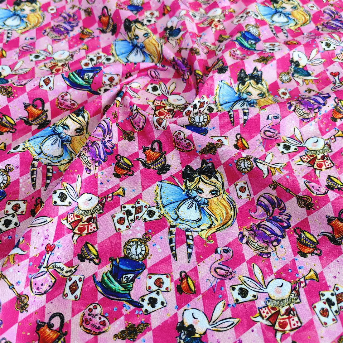 20S Cotton Cute Showa Kawaii Cat Deer Print Fabric DIY Quilting Needlework Material Sewing Dress Kids Clothes Fabrics