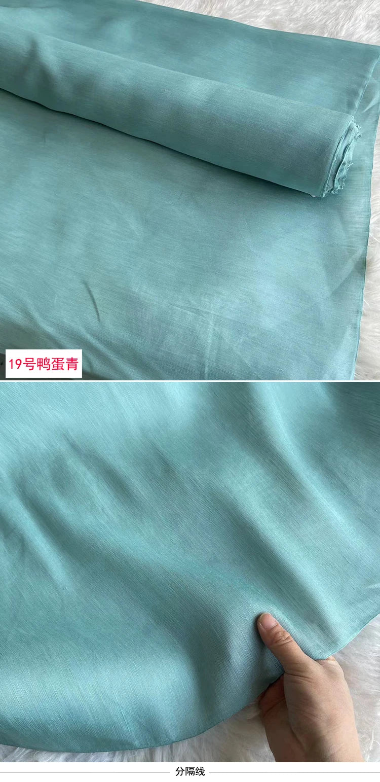 Mulberry Silk & Linen Blend Fabric by the Meter | 138cm Wide | 13 Momme