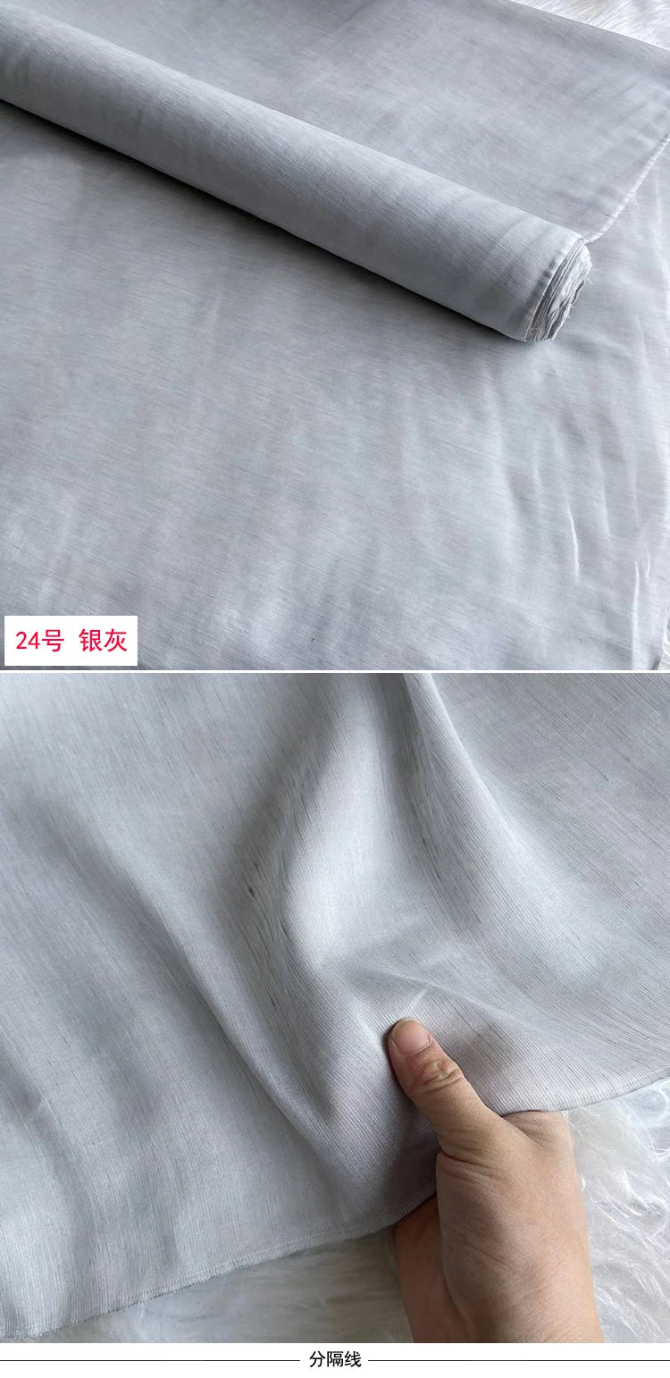 Mulberry Silk & Linen Blend Fabric by the Meter | 138cm Wide | 13 Momme