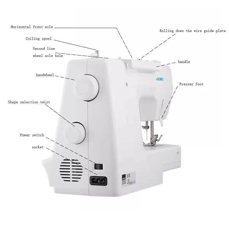 60W Heavy Duty Sewing Machine, 8 Built-in Stitches, Metal Frame, Twin Needle, Multifunctional Household Tools