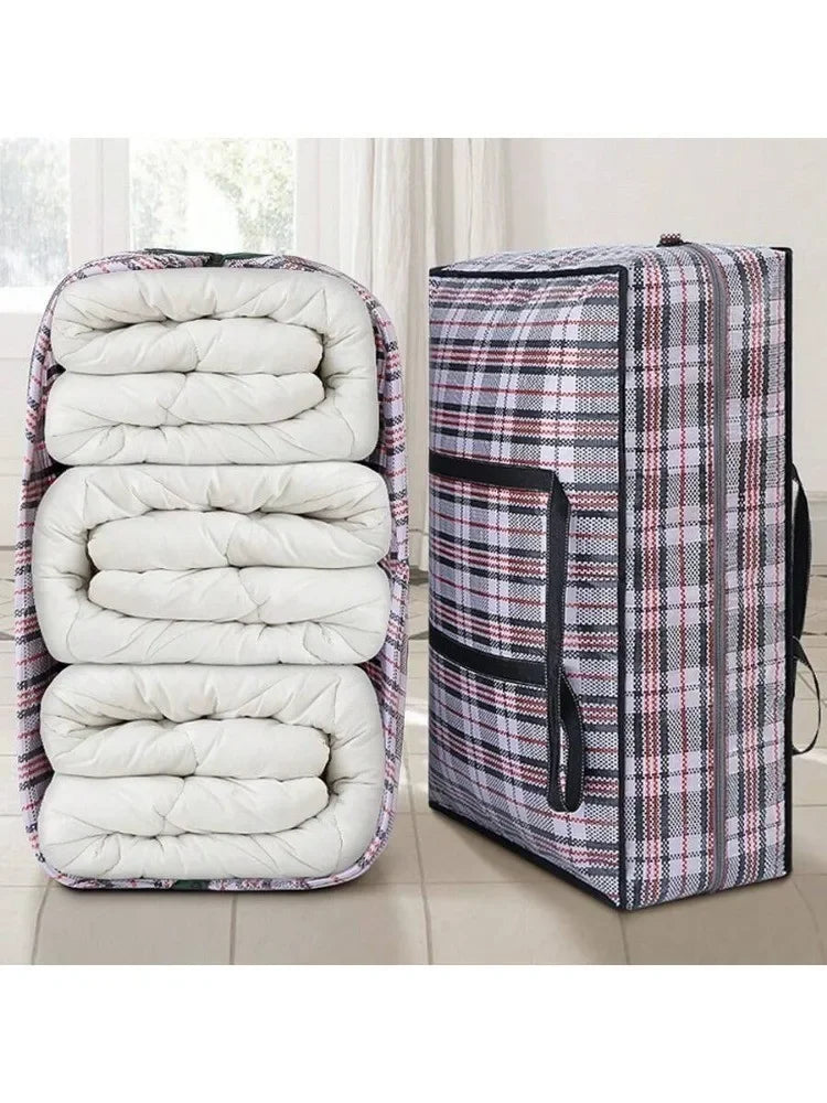 Large Capacity Quilt & Blanket Storage Bag – Dustproof Woven Organizer