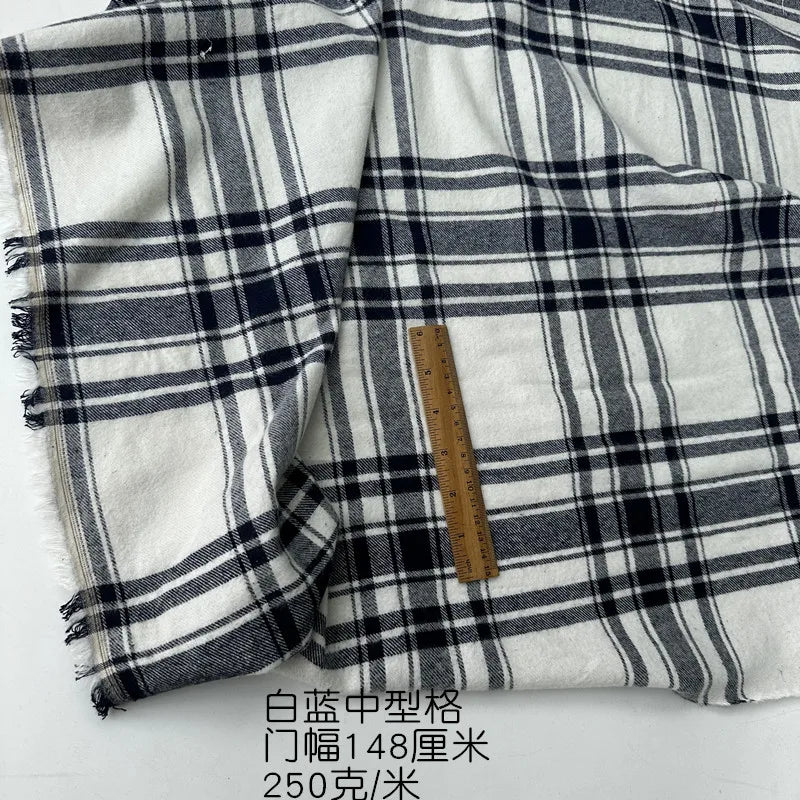 100% Cotton Brushed Plaid Fabric – Soft & Breathable | 145 cm Wide | Shirts, Dresses & Home Decor